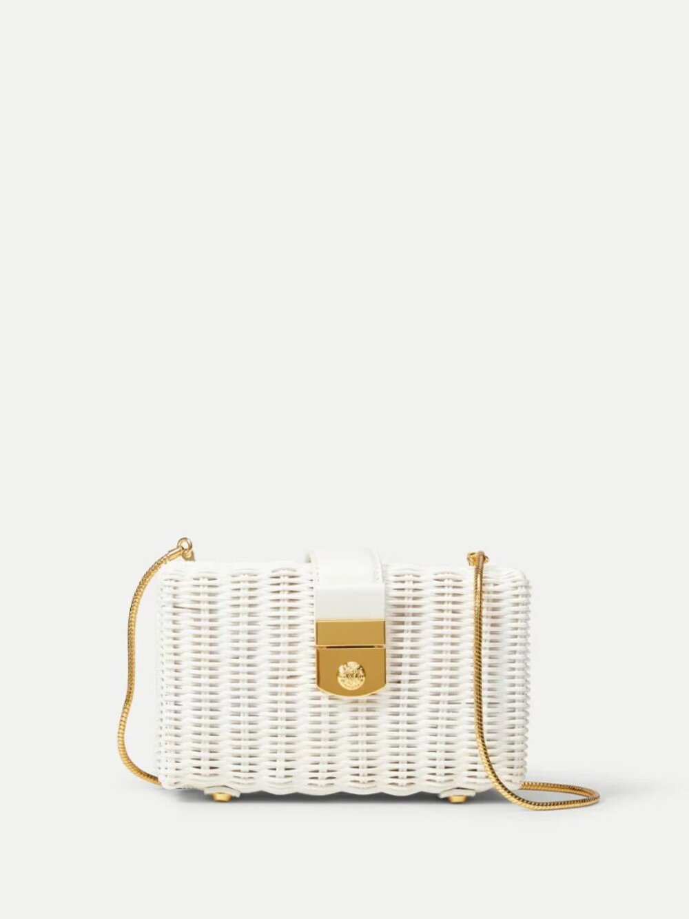 Veronica Beard Lock Box Clutch Off White/Gold-NWT